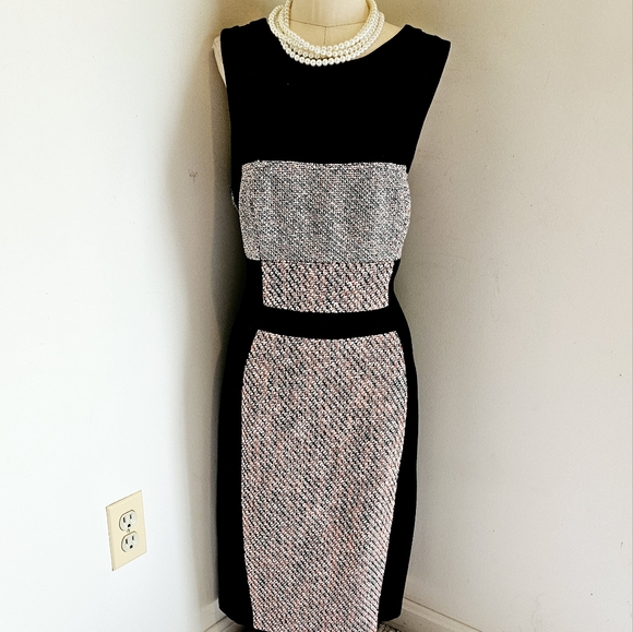 YOANA BARASCHI NYC SEXY TWEED PONTE KNIT COCKTAIL DRESS RUNS SMALL - Picture 2 of 9